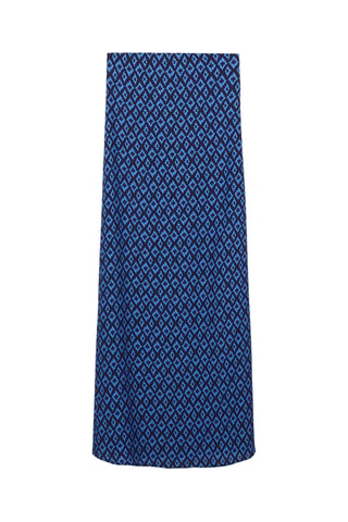 Robe fluide imprimée - Bleu marine