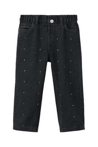 Jean droit strass - Noir