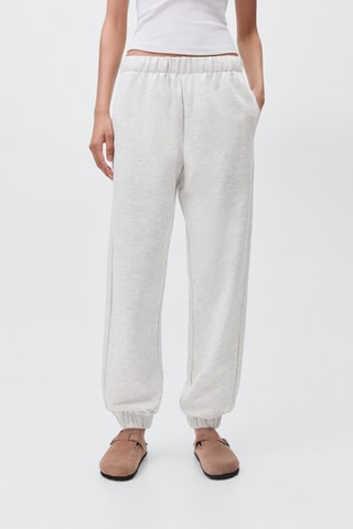 Jogging coton taille élastique - Gris clair