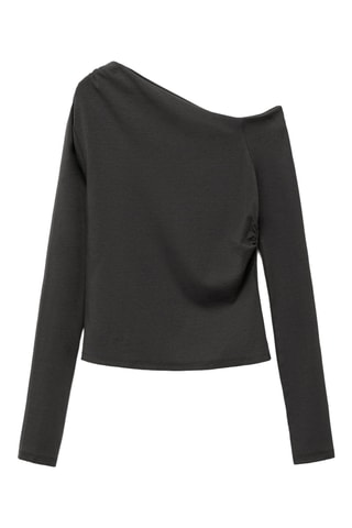 T-shirt coton asymétrique - Anthracite