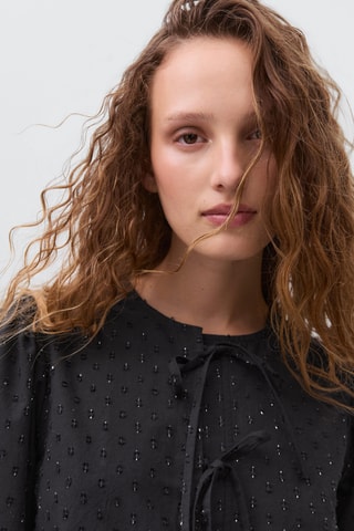 Blouse lurex texture - Noir