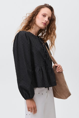 Blouse lurex texture - Noir