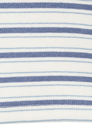 T-shirt à rayures col contrastant - Blanc