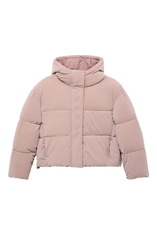 Anorak matelassé effet ciré - Rose