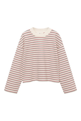 T-shirt imprimé à rayures - Blanc