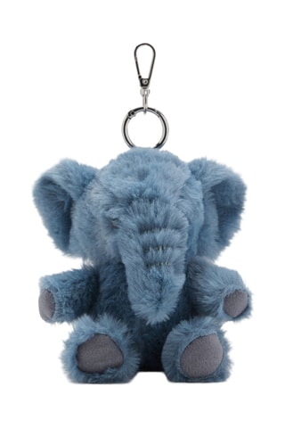 Porte-clés éléphant poils synthétiques - Bleu