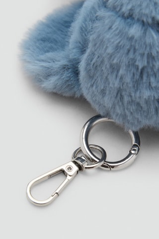 Porte-clés éléphant poils synthétiques - Bleu