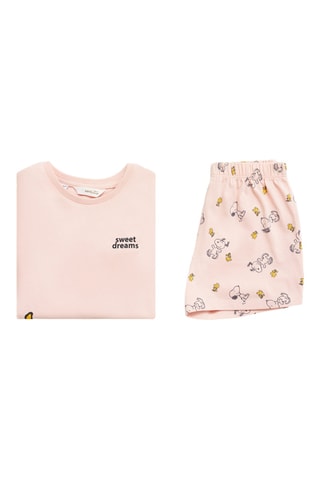Pyjama court Snoopy - Rose