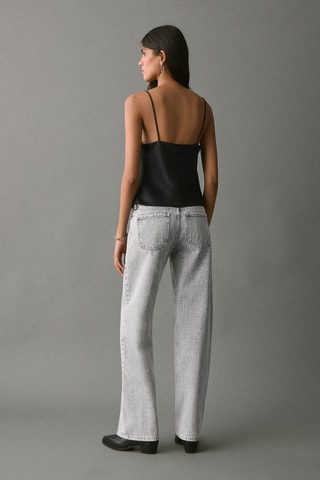 Jean straight-fit clouté - Gris