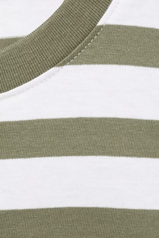T-shirt à rayures poche - Vert