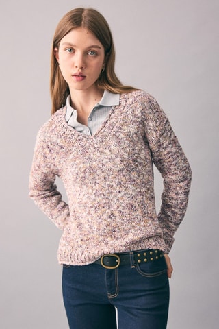 Pull-over jaspé - Rose