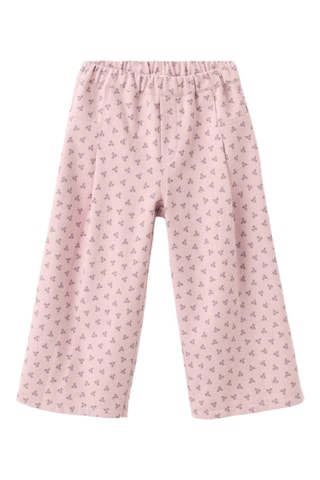 Pantalon droit à fleurs - Rose