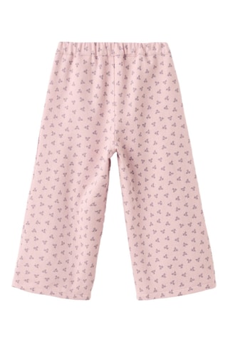 Pantalon droit à fleurs - Rose