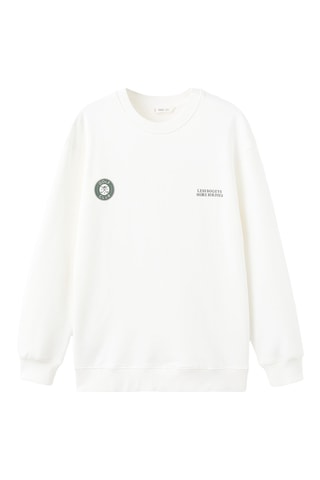 Sweat-shirt coton imprimé - Blanc