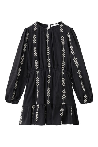 Robe brodée volant - Noir