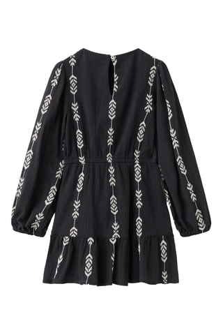 Robe brodée volant - Noir