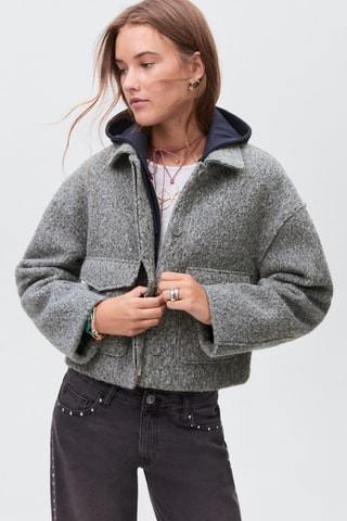 Veste en tissu poches à rabat - Gris