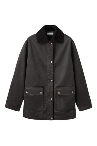 Parka effet ciré léopard - Marron