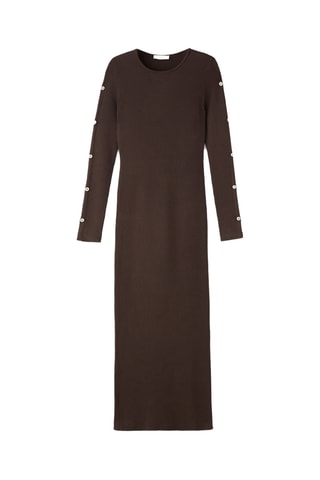 Robe longue boutonnée - Marron