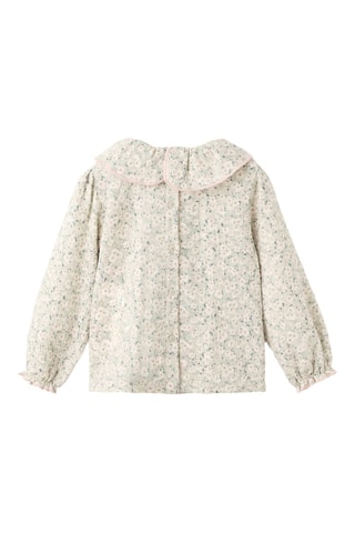 Blouse en coton à fleurs - Vert clair