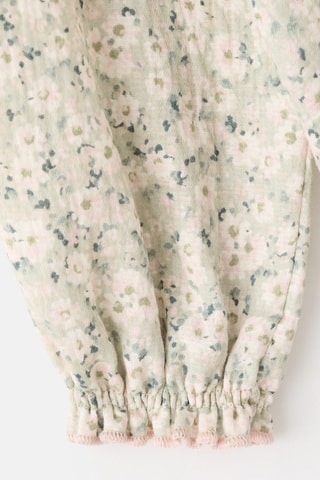 Blouse en coton à fleurs - Vert clair