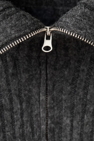Cardigan maille fermeture éclair - Gris foncé
