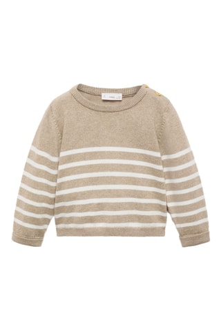 Pull-over en maille à rayures - Beige
