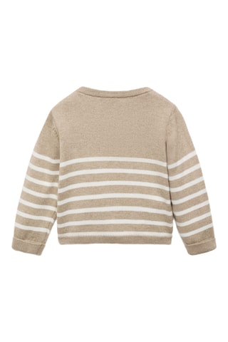 Pull-over en maille à rayures - Beige