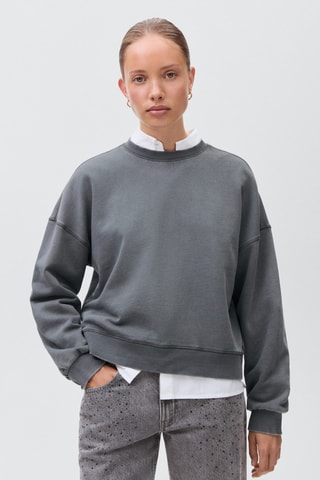 Sweat uni en coton - Anthracite
