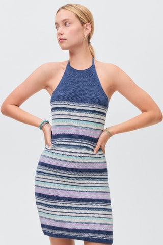 Robe crochet emmanchures américaines - Bleu marine