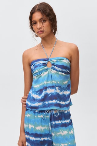 Haut imprimé tie-dye - Bleu
