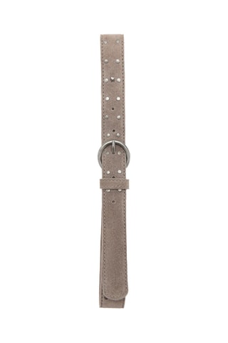 Ceinture cuir rivets - Gris