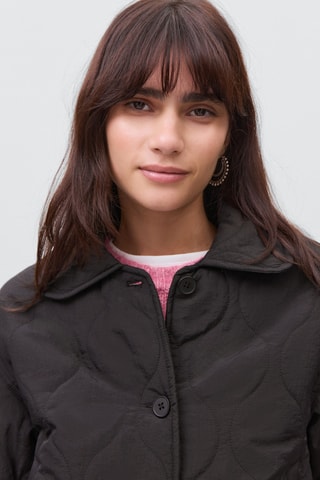 Parka matelassé boutons - Noir