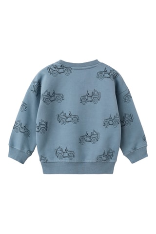 Sweat-shirt coton imprimé - Bleu