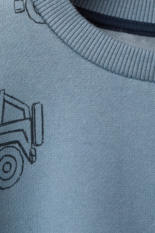 Sweat-shirt coton imprimé - Bleu