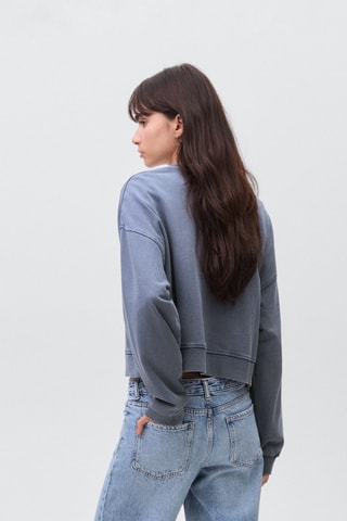 Sweat-shirt coton imprimé - Bleu marine