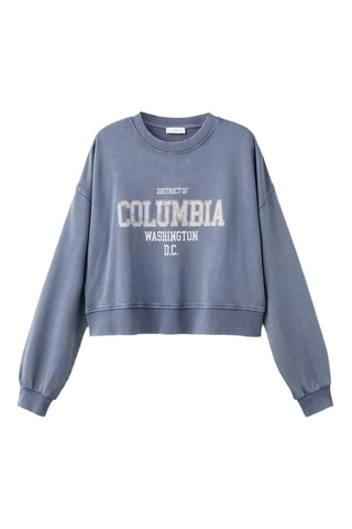 Sweat-shirt coton imprimé - Bleu marine
