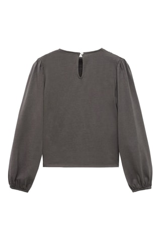 T-shirt froncé manches longues - Anthracite