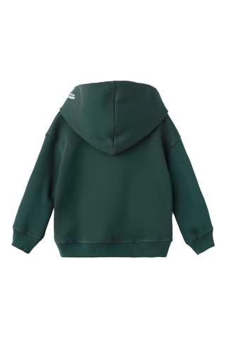 Sweat-shirt imprimé capuche - Vert foncé