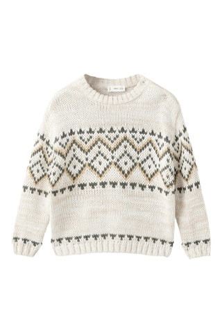 Pull-over maille jacquard - Beige