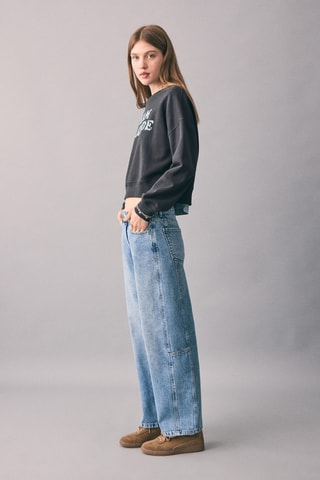 Sweat-shirt coton imprimé - Anthracite