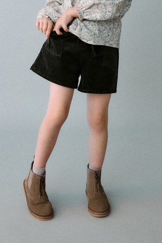 Short velours côtelé slouchy - Vert foncé