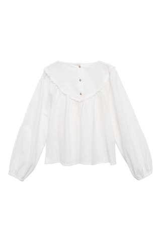 Blouse détails dentelle - Blanc
