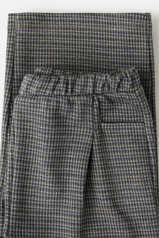 Pantalon droit pied-de-poule - Marron