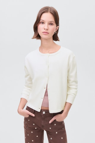 Cardigan maille boutons - Blanc