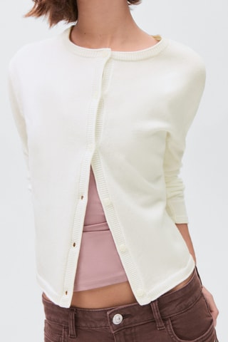 Cardigan maille boutons - Blanc