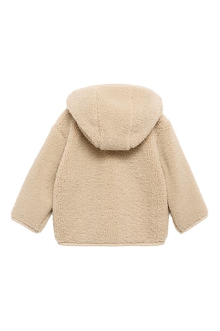 Manteau imitation mouton retourné capuche - Beige
