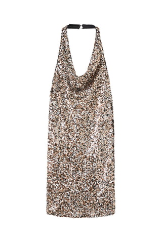 Robe sequins dos nu - Doré