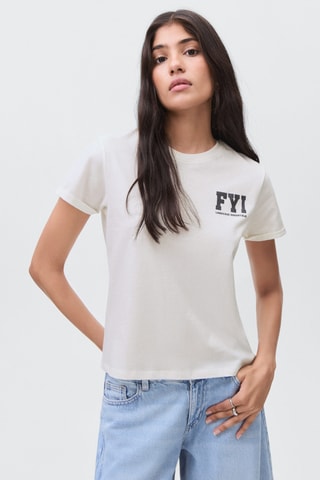 T-shirt en coton imprimé - Blanc