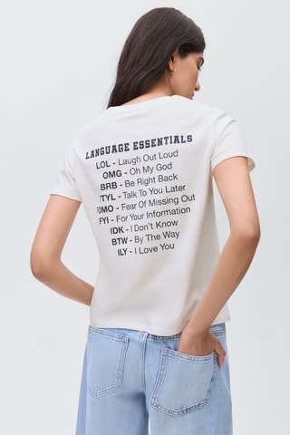 T-shirt en coton imprimé - Blanc